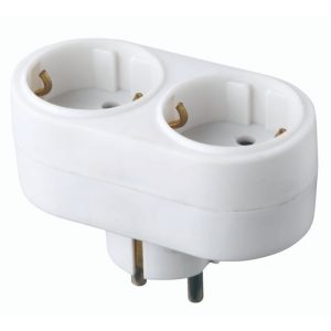 Адаптор с две гнезда, 250 V, 16 A, IP20